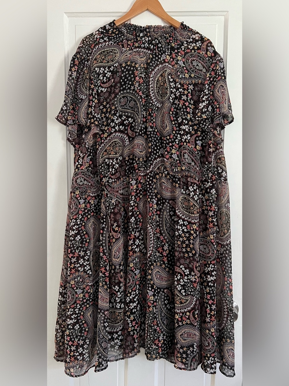 Torrid Chiffon Mini Dress Black Paisley Floral Size 5 Lined Dark Romantic
